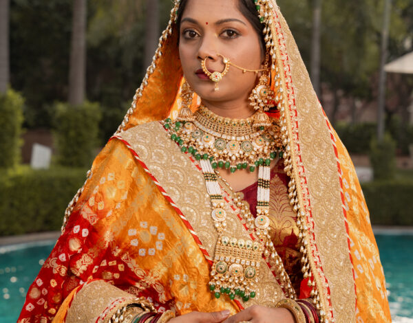 A royal rajputana bridal lehenga inspired by rajasthan heritage.