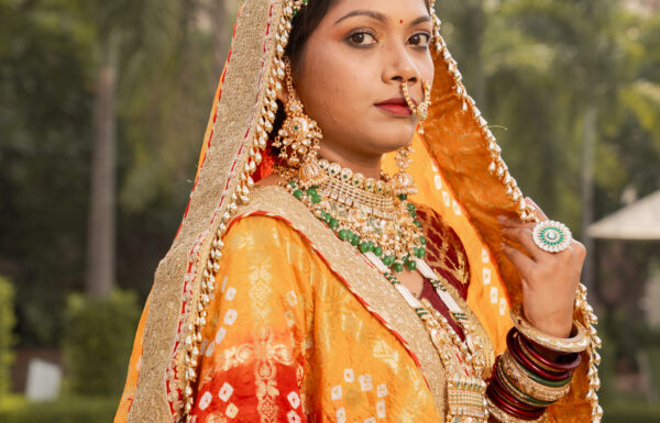 A royal rajputana bridal lehenga inspired by rajasthan heritage.